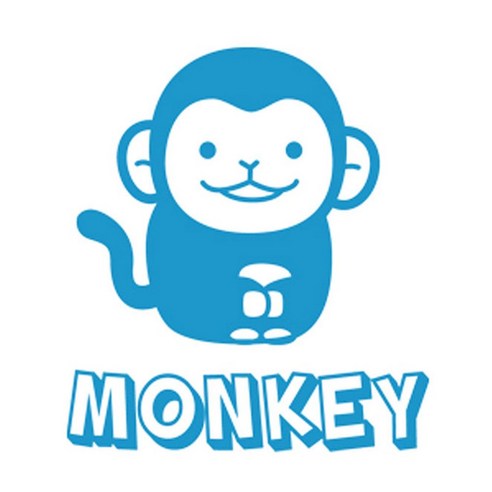디자인수풀 그래픽스티커 동물농장, 원숭이(스카이블루