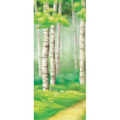 데코리아 윈도우 시트지, 자작나무 숲을 걷다 A (캔버스)