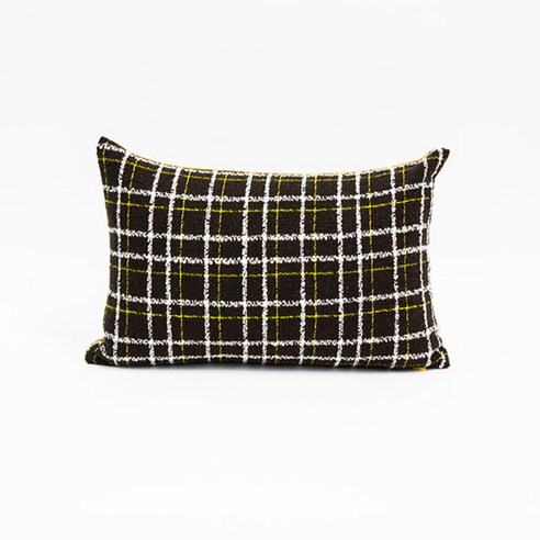 까사에 쿠션커버 Tartan Check, 블랙