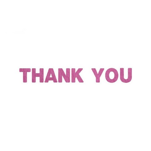 와니데코_접착이니셜 _THANK YOU, 핑크