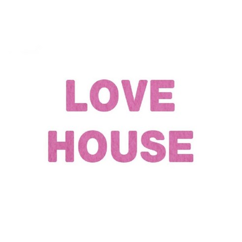 와니데코_접착이니셜 _LOVE HOUSE, 핑크