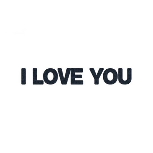 와니데코_접착이니셜 _I LOVE YOU, 블랙