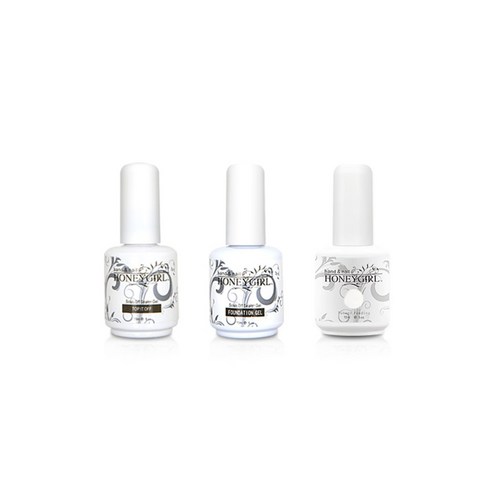 허니걸 트리플젤네일세트, 모노화이트라벨, 15ml