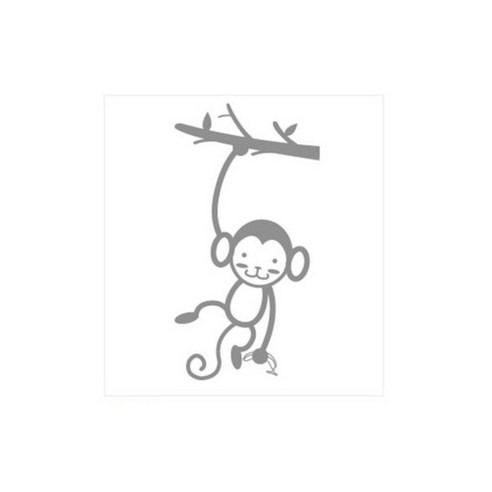 디자인수풀 캐릭터스티커 원숭이, 다크그레이