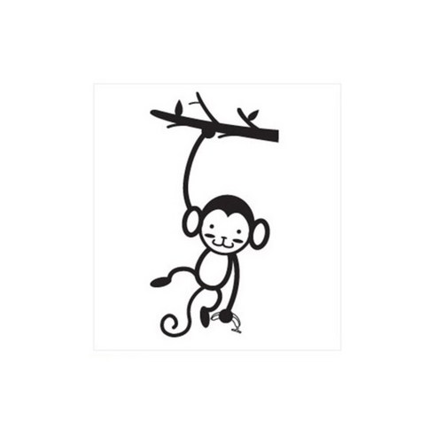 디자인수풀 캐릭터스티커 원숭이, 블랙