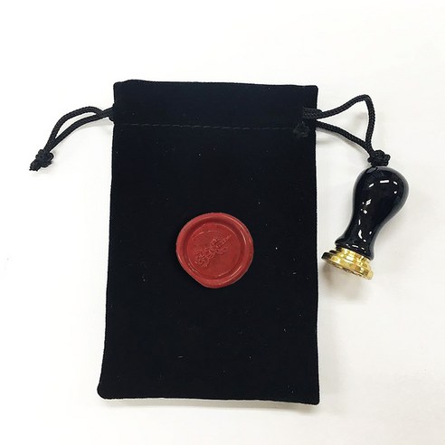 가일아트 미니쎄라믹 예쁜씰코인 씰도장 세트 (해당씰스티커부착), 2p (씰 1p, 코인 35 1p) + 벨벳주머니, 1개