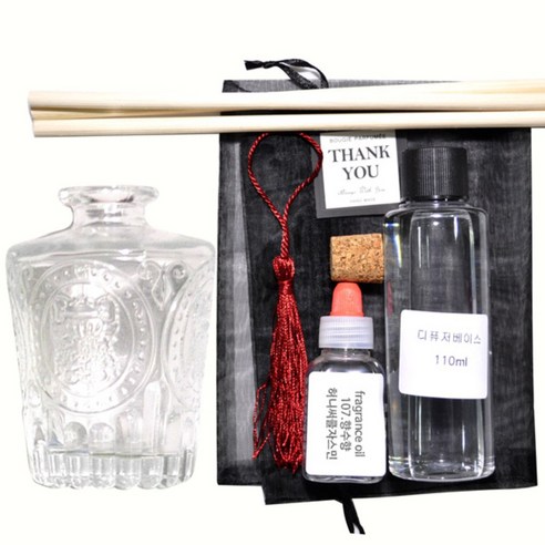 케이지 디퓨저KIT 엔틱심볼 투명 우드태슬 향수향, 허니써클자스민, 150ml