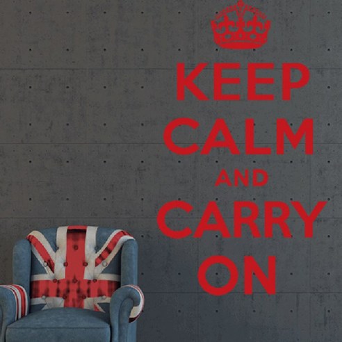 시트로 Keep calm and carry on 스티커 M, 레드_레터링