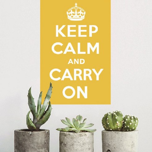 시트로 Keep calm and carry on 스티커 L, lemon