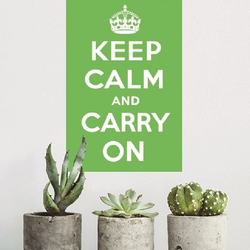 시트로 Keep calm and carry on 스티커 L, 라이트 그린