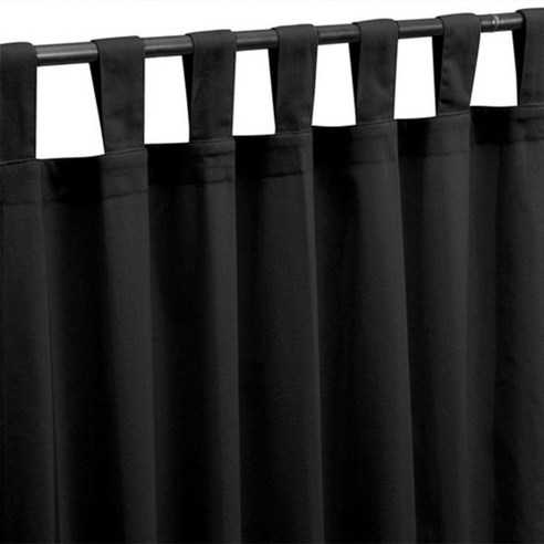 라흐두뜨 순면 패브릭 탭탑 커튼 F64900, black