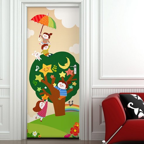 꾸밈 현관문 시트지, 매일꿈꾸는아이들 C타입 자라나는 꿈, 100 x 210 cm