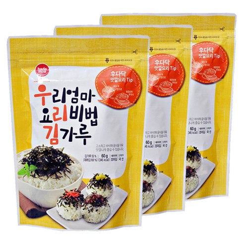 바다모아 우리엄마요리비법김가루, 60g, 3개