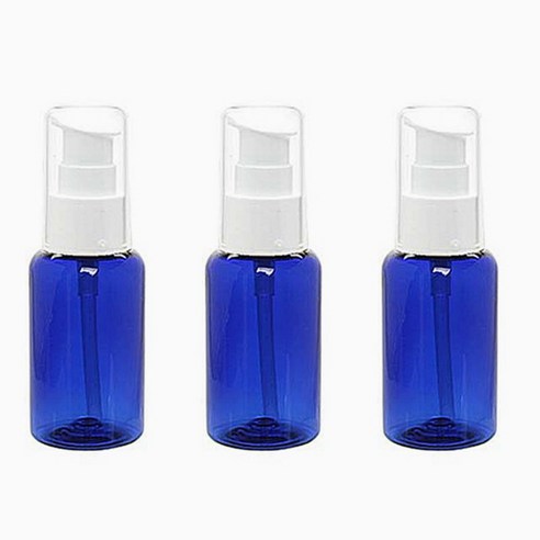 병도매닷컴 DT50 에센스 용기, 용기 (청색투명), 캡 (흰색), 3개