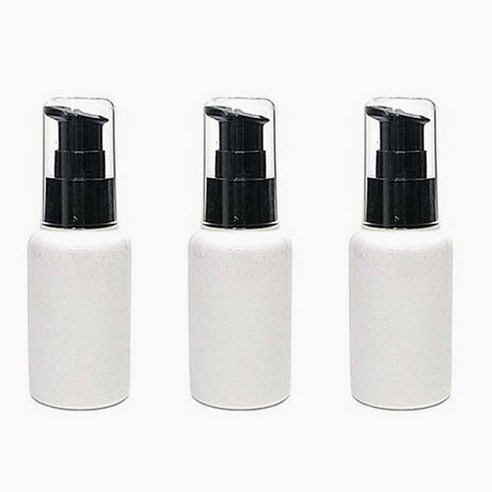 병도매닷컴 DT50 에센스 용기, 용기 (백색), 캡 (검정), 3개