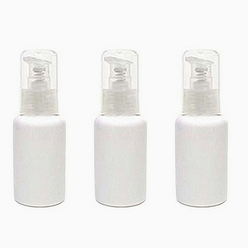 병도매닷컴 DT50 에센스 용기, 용기 (백색), 캡 (투명), 3개