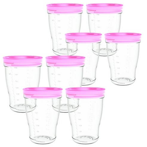 베베락 밀폐형 280ml, 핑크, 8개