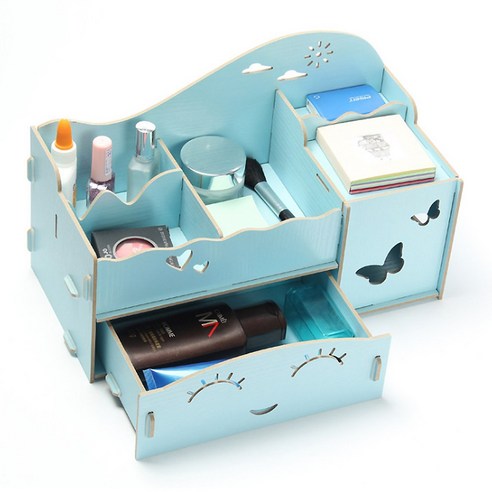 리빙조이 DIY A112 화장품정리함, 블루, 1개