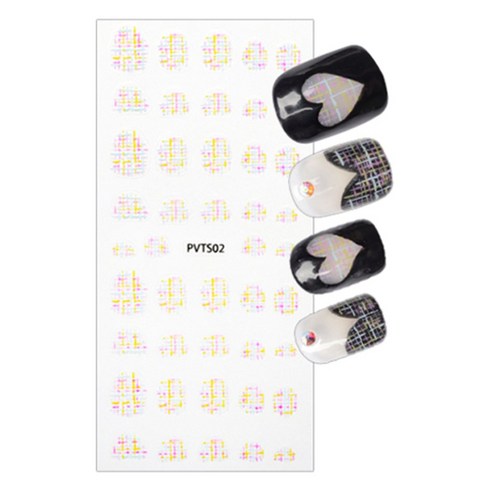 난 트위드 네일 스티커, PVTS02, 1개