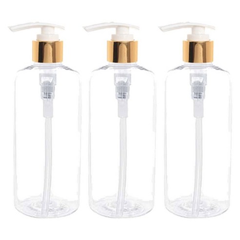 병도매닷컴 DTB300 용기 + 디스펜서 세트 3개, 용기(투명), 캡(골드), 300ml, 1개