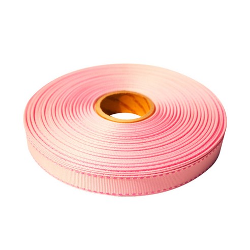금비코리아 골직스티치 리본 15mm x 45m, 연분홍/꽃분홍, 1개