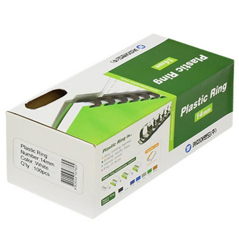 카피어랜드 제본 플라스틱링 1BOX 100개입, 검정색, 14mm, 100개