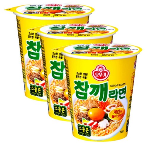 오뚜기 참깨라면 미니컵, 3개