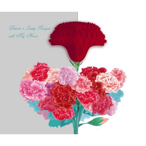 유리컴 허니콤 감사 입체카드, BOUQUET, 1개