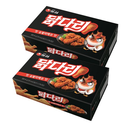 농심닭다리 핫숯불바베큐, 66g, 2개
