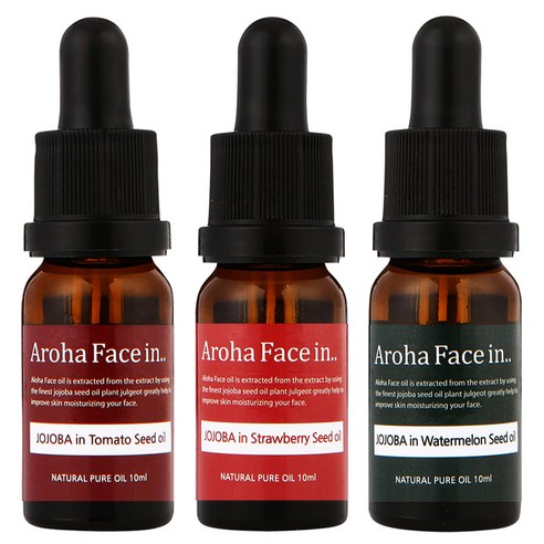 아로하트리즈 아로하페이스인 오일 세트, 토마토씨드 10ml + 딸기씨드 10ml + 수박씨드 10ml, 1세트