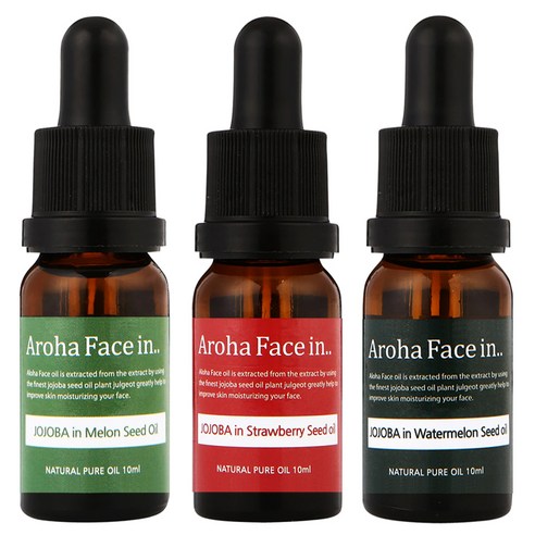 아로하트리즈 아로하페이스인 오일 세트, 멜론씨드 10ml + 딸기씨드 10ml + 수박씨드 10ml, 1세트
