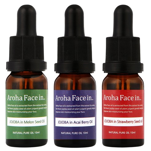 아로하트리즈 아로하페이스인 오일 세트, 멜론씨드 10ml + 아사이베리 10ml + 딸기씨드 10ml, 1세트