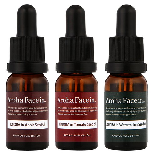 아로하트리즈 아로하페이스인 오일 세트, 애플씨드 10ml + 토마토씨드 10ml + 수박씨드 10ml, 1세트