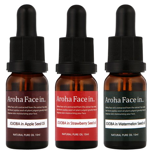 아로하트리즈 아로하페이스인 오일 세트, 애플씨드 10ml + 딸기씨드 10ml + 수박씨드 10ml, 1세트