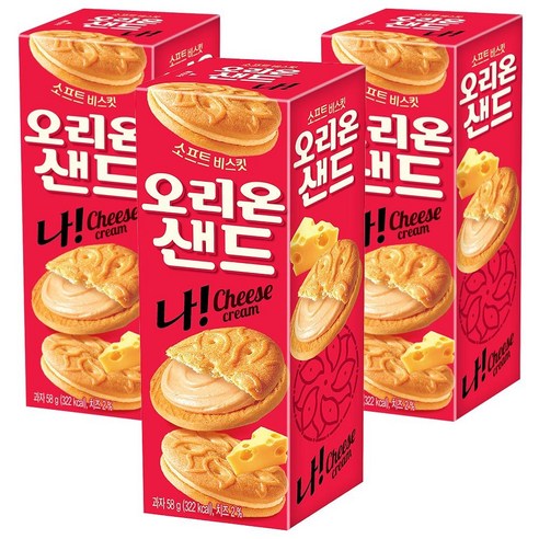오리온 나 샌드과자, 58g, 3개