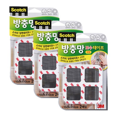 3M 방충망 보수테이프 대형, 3개