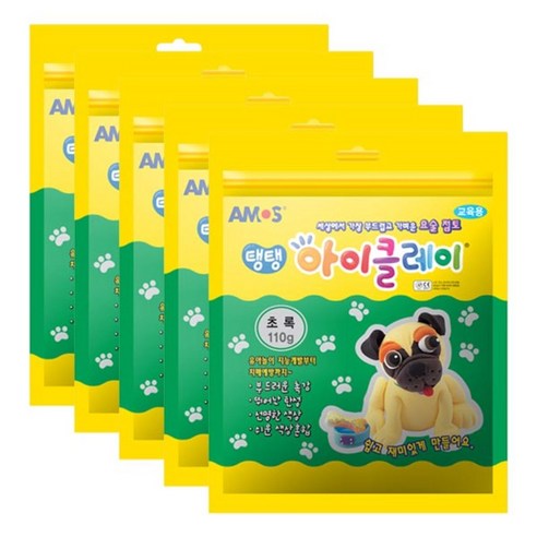 아모스 탱탱 아이클레이 파우치 5p, 초록, 110g