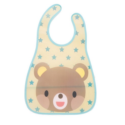 캥커루주머니 이유식 방수턱받이, E 곰, 1개