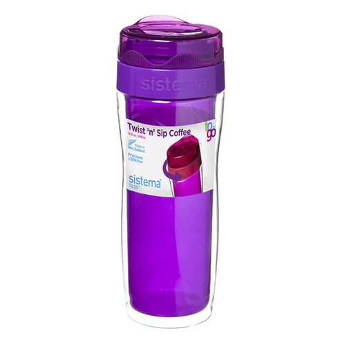 시스테마 투고 트위스트 커피 텀블러 대, 퍼플, 490ml