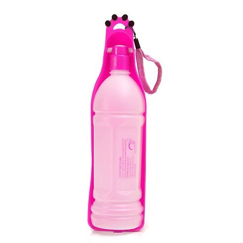 펫코디 휴대용 애견 물통 600ml, 핑크, 1개
