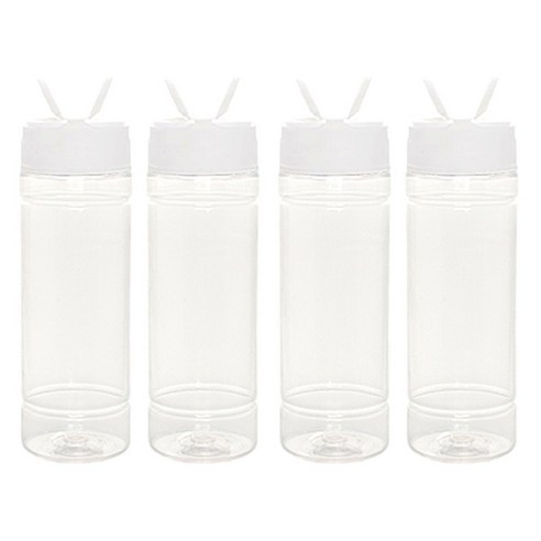 병도매닷컴 DK140 조미료 투명용기 4p + 흰색뚜껑 4p, 1세트