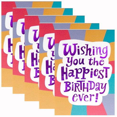 홀마크 생일 축하 카드, HAPPIEST KED2548, 5개입