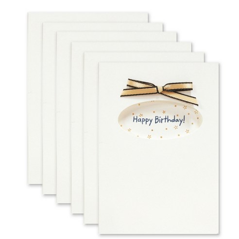 홀마크 생일 축하 카드, 골드리본 KED2212, 6개입