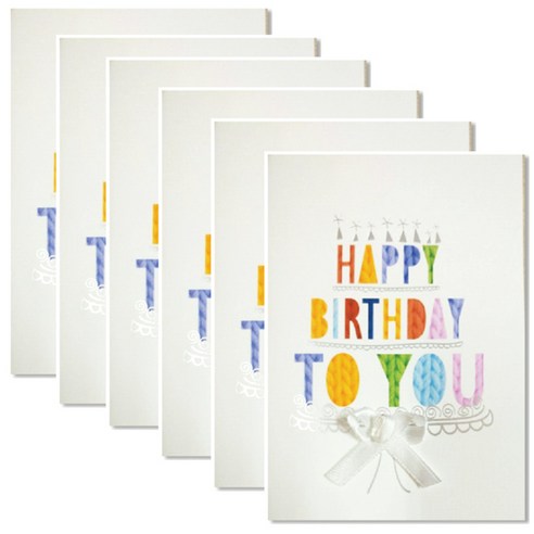 홀마크 생일 축하 카드, 3단케이크 KED2210, 6개입