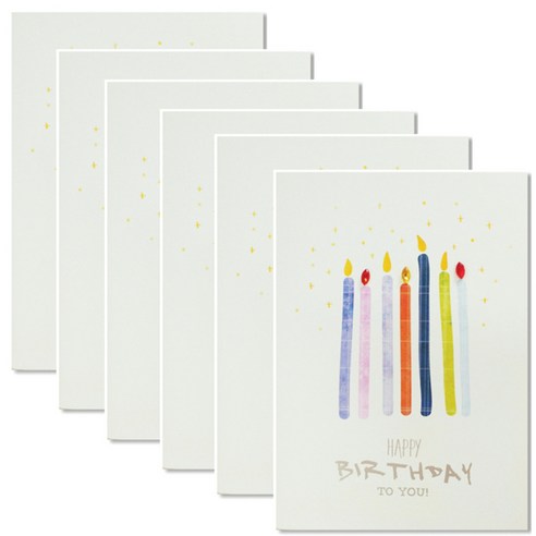 홀마크 생일 축하 카드, 촛불 KED2211, 6개입