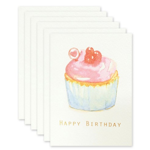 홀마크 생일 축하 카드, 머핀 KED2218, 6개입