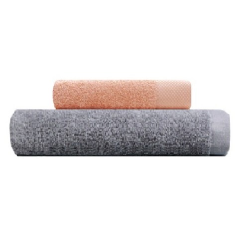 송월타월 호텔용 바스타월 회색 + 호텔용 타월 140g, 피치, 1세트