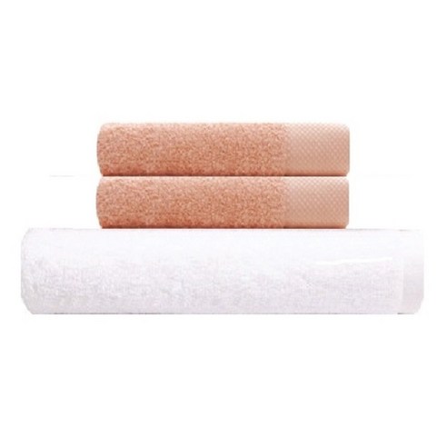 송월타월 호텔용 바스타월 흰색 + 호텔용 타월 140g 2p, 피치, 1세트