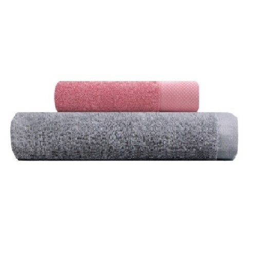 송월타월 호텔용 바스타월 회색 + 호텔용 타월 140g, 로즈, 1세트