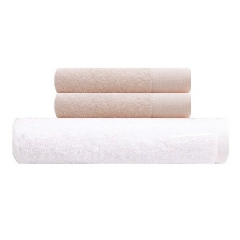 송월타월 호텔용 바스타월 흰색 + 호텔용 타월 140g 2p, 라이트베이지, 1세트